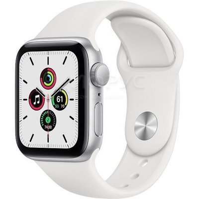 Apple Watch SE GPS 44mm Aluminum Case with Sport Band Silver/White (MYDQ2RU/A) - 