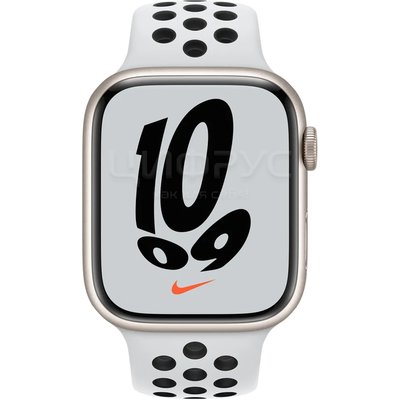 Apple Watch Series 7 45mm Aluminum Case with Sport Band Nike Starlight/White - 