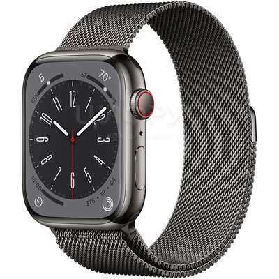 Apple Watch Series 8 45mm Stainless Steel Case with Milanese Black - Цифрус
