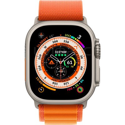 Apple Watch Ultra 49 mm Titanium Case, Alpine Loop Orange (Large, 165-210 mm) Orange - Цифрус