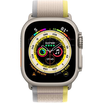 Apple Watch Ultra 49 mm Titanium Case, Trail Yellow/Beige (Small/Medium, 130-180 mm) Yellow/Beige - Цифрус