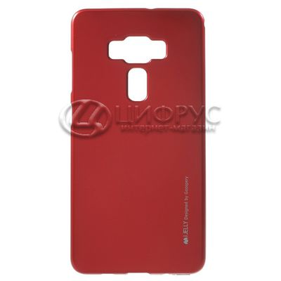 Задняя накладка для Asus Zenfone 3 Deluxe красная силиконовая - Цифрус