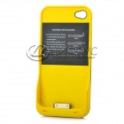 Задняя накладка для iPhone 4 / 4S с АКБ 2200 mAh черно-желтая - Цифрус