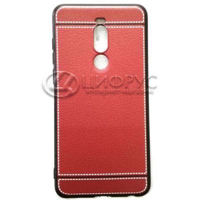 Задняя накладка для Meizu Note 8 красная силикон/кожа - Цифрус