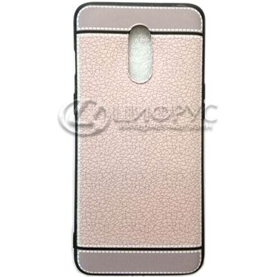 Задняя накладка для OnePlus 7 розовая силикон/кожа - Цифрус
