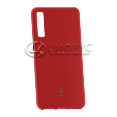 Задняя накладка для Samsung A7 (2018) красная силикон - Цифрус