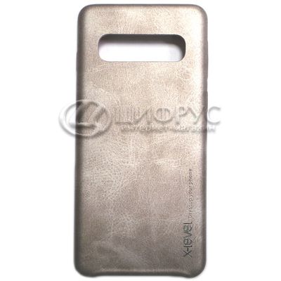 Задняя накладка для Samsung Galaxy S10+ золотая кожа - Цифрус