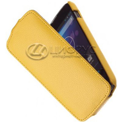 Чехол для LG G3 откидной желтая кожа - Цифрус