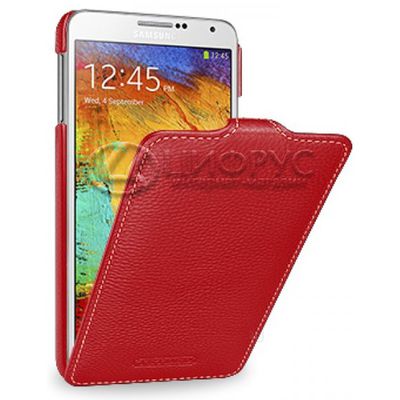 Чехол для Samsung Galaxy Note 3 N9000 откидной красная кожа - Цифрус