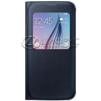 Чехол для Samsung Galaxy S6 G920 книжка с окном черная кожа - Цифрус