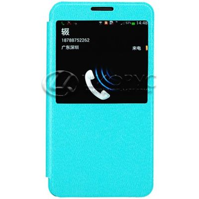 Чехол для Samsung Note 3 книжка с окном голубая кожа - Цифрус