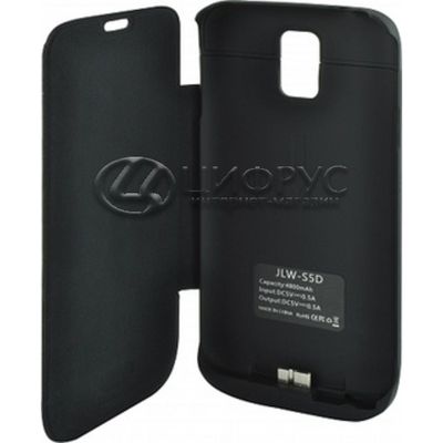 Чехол для Samsung S5 книжка с АКБ 4200mAh черная кожа - Цифрус