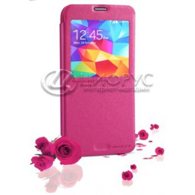 Чехол для Samsung S5 книжка с окном розовая кожа - Цифрус
