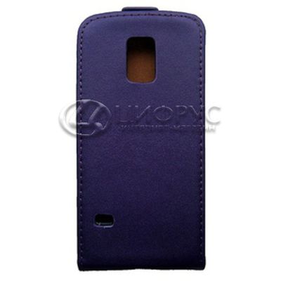 Чехол для Samsung S5 откидной фиолетовая кожа - Цифрус
