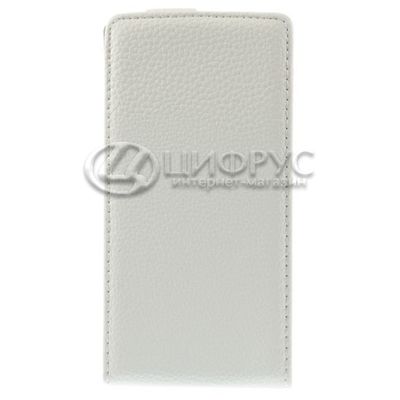 Чехол для Sony Xperia C откидной белая кожа - Цифрус