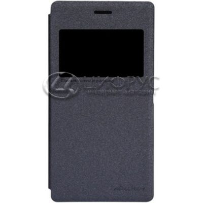 Чехол для Sony Xperia M2 книжка с окном черная кожа - Цифрус