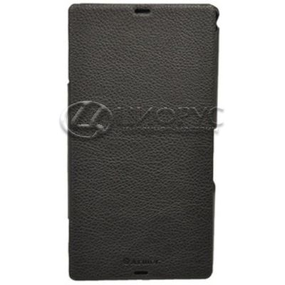 Чехол для Sony Xperia T2 Ultra книжка черная кожа - Цифрус