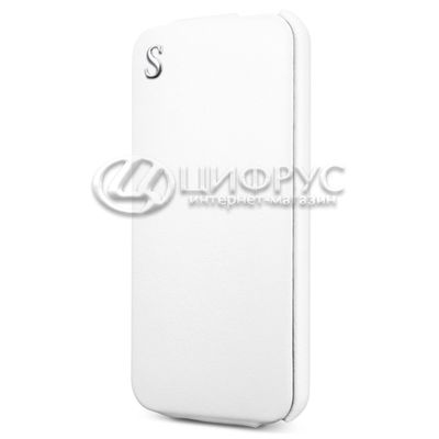 Чехол для Sony Xperia Z1 Сompact откидной белая кожа - Цифрус