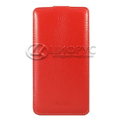Чехол для Sony Xperia Z3 Сompact откидной красная кожа - Цифрус