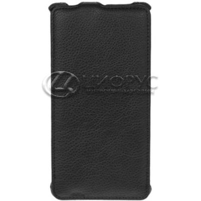 Чехол для Sony Xperia ZR откидной черная кожа - Цифрус
