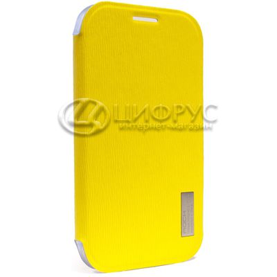 Чехол книжка для Samsung S4 i9500 желтая кожа - Цифрус