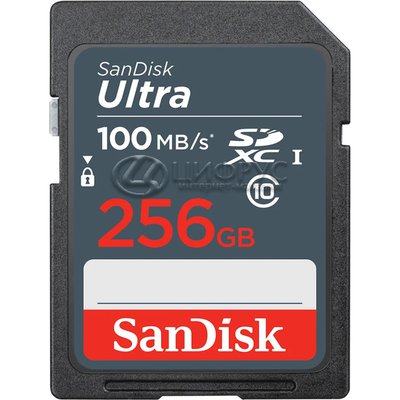 Карта памяти MicroSD 256gb (100/100 MB/s) SDXC Sandisk Ultra UHS-I class10 + SD адаптер - Цифрус