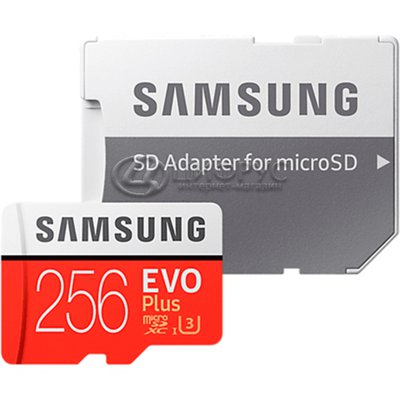 Карта памяти MicroSd 256Gb Samsung EVO Plus class10 UHS-I U3 + адаптер SD (РСТ) - Цифрус