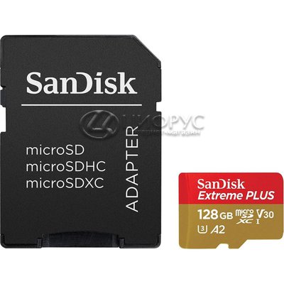   MicroSD 4K 128gb 160MB/s SDXC Sandisk Class 10 UHS-I A2 C10 V30 U3 Extreme+SD - 