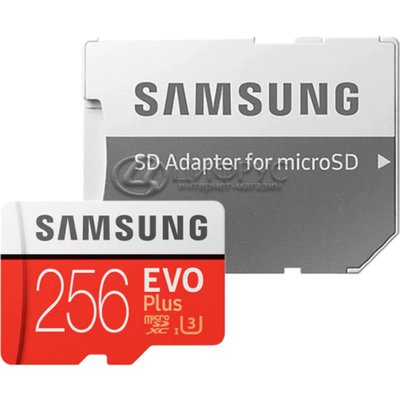 Карта памяти MicroSD 4K 256 Гб Samsung Class 10 Evo Plus U1(R/W130 MB/s)+SD адаптер - Цифрус