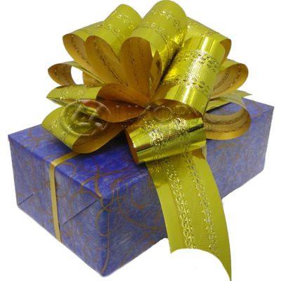 Подарочная упаковка S синяя с золотом - Цифрус
