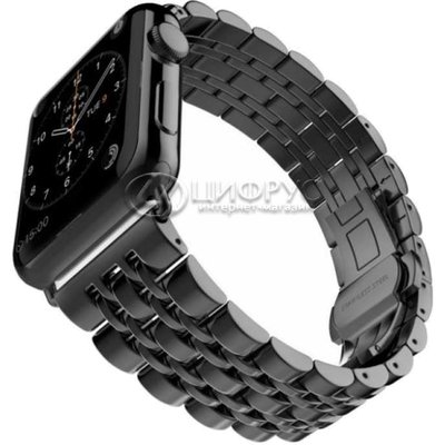 Ремешок для Apple Watch 42/44/45mm черный металл Stainless Steel - Цифрус