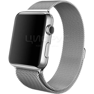 Ремешок для Apple Watch 42/44/45/49mm серебристый металл - Цифрус