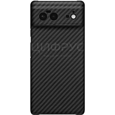Задняя накладка для Google Pixel 6 черная карбон из углеродного волокна - Цифрус