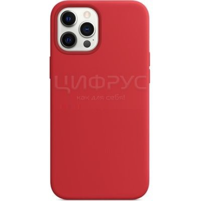 Задняя накладка для iPhone 12 Pro Max MagSafe красная кожа Apple - Цифрус