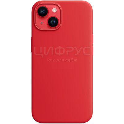 Задняя накладка для iPhone 14 6.1 MagSafe Silicone Case красная - Цифрус