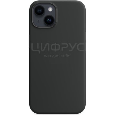 Задняя накладка для iPhone 14 6.1 MagSafe Silicone Case темная ночь - Цифрус