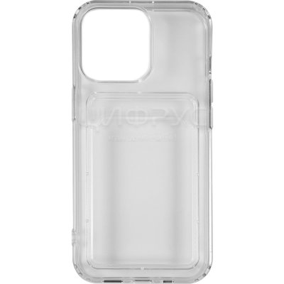 Задняя накладка для iPhone 14 Plus прозрачная силикон с визитницей - Цифрус
