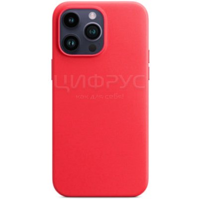 Задняя накладка для iPhone 14 Pro Max MagSafe красная кожа - Цифрус