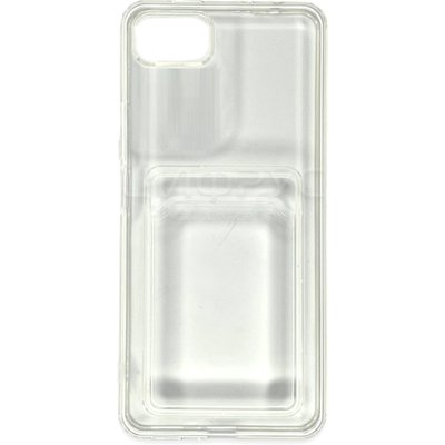 Задняя накладка для iPhone SE2022/2020/7/8 прозрачная силикон с визитницей - Цифрус