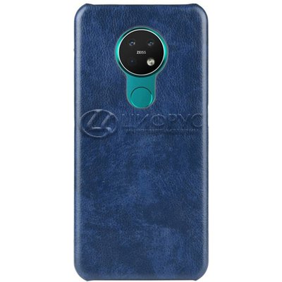 Задняя накладка для Nokia 7.2/6.2 синяя кожа - Цифрус