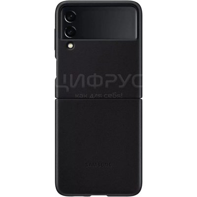 Задняя накладка для Samsung Galaxy Z Flip 3 Leather Cover чёрный (EF-VF711LBEGRU) - Цифрус