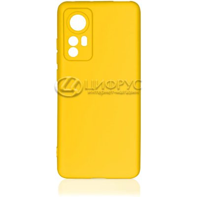 Задняя накладка для Xiaomi 12/12X желтая силикон - Цифрус
