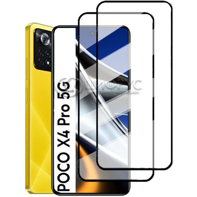 Защитное стекло для Xiaomi Poco X4 Pro 3D чёрное - Цифрус