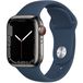 Apple Watch Series 7 45mm Stainless Steel Case with Sport Band Black/Blue - 