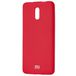 Задняя накладка для Xiaomi Redmi 8A красная силикон с логотипом - Цифрус