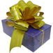 Подарочная упаковка S синяя с золотом - Цифрус