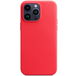 Задняя накладка для iPhone 14 Pro 6.1 MagSafe красная кожа - Цифрус